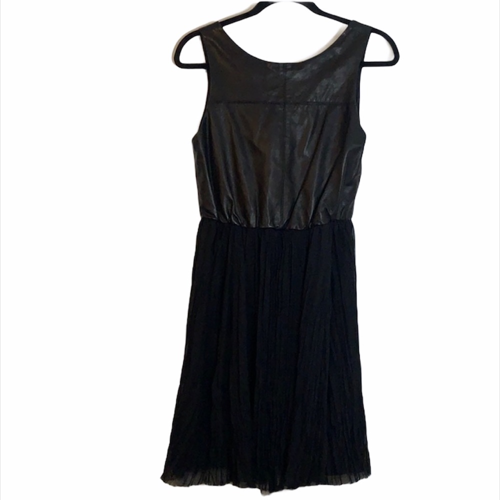 Alice + Olivia Dress Leather Top Fit and Flare